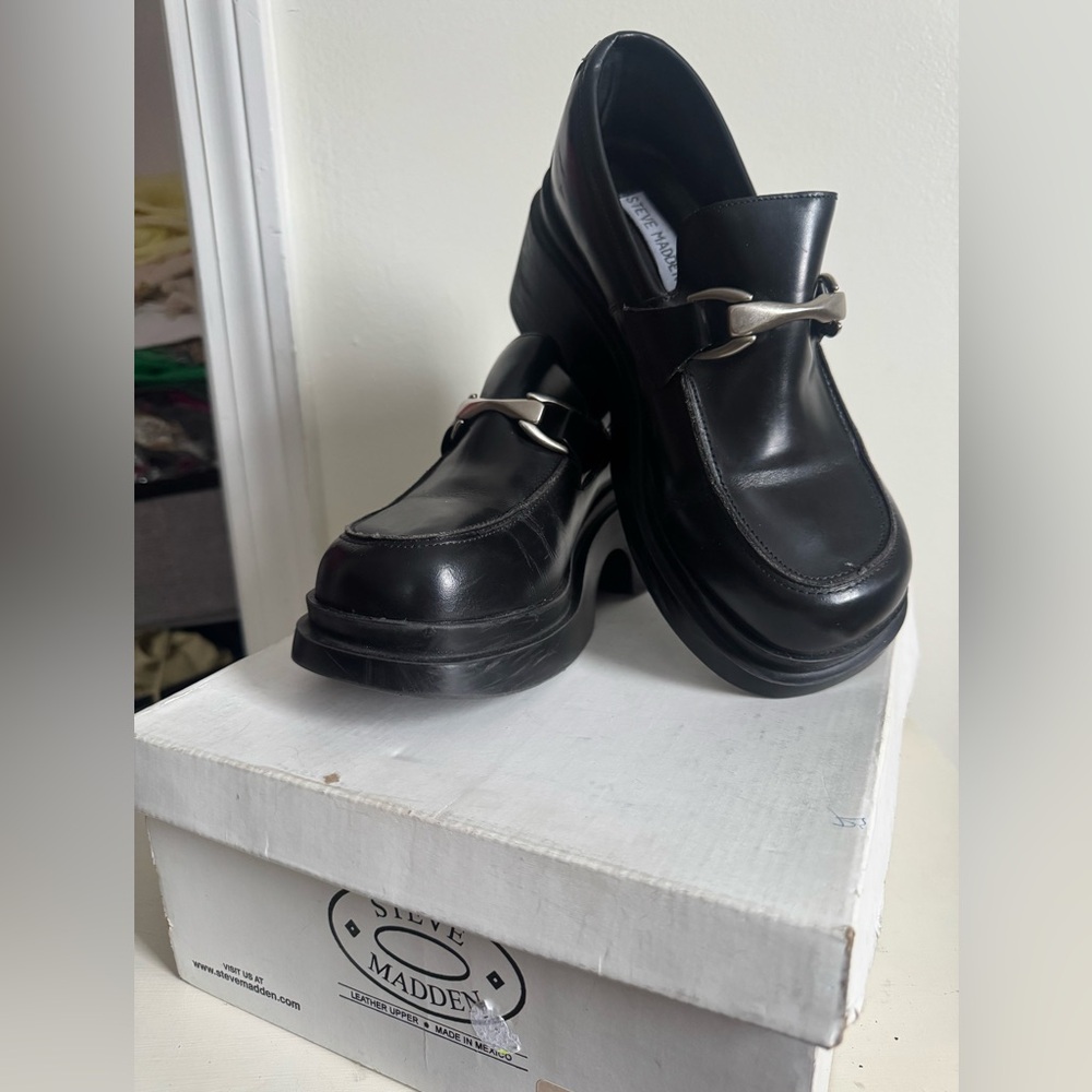 Vintage 90s/y2k Steve Madden Chunky Horesebit Loafers 7.5